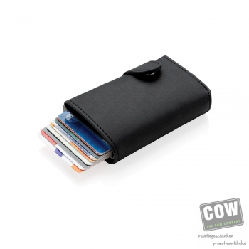 Afbeelding van relatiegeschenk:Standaard aluminium RFID kaarthouder met PU portemonnee